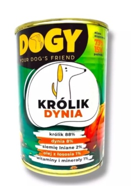 DOGY Karma mokra Królik z dynią 400g