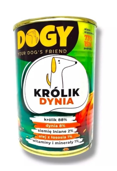 DOGY Karma mokra Królik z dynią 400g