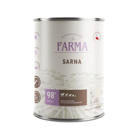 Farma Select Monobiałkowa karma mokra Sarna 400g