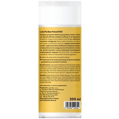LUBA My best friend DOG szampon dla szczeniąt i skóry wrażliwej 200ml