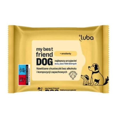 LUBA my best friend DOG Nawilżane chusteczki do pielęgnacji wrażliwych miejsc - oczu, uszu i fałd skórnych 25 szt.