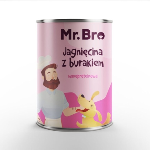 Mr. Bro Monoproteinowa karma mokra Jagnięcina z Burakiem 400g