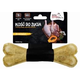 SYTA MICHA Kość do żucia dla psa z kaczką, papają, walerianą i kurkumą 13.5 cm - na uspokojenie