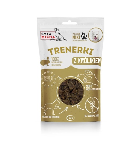 SYTA MICHA Trenerki z królikiem dla psa 80g