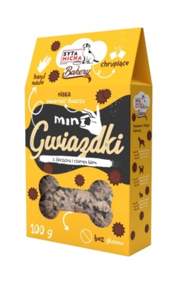 Syta Micha Ciastka dla psa Mini gwiazdki z dziczyzną i czarnym bzem 100g