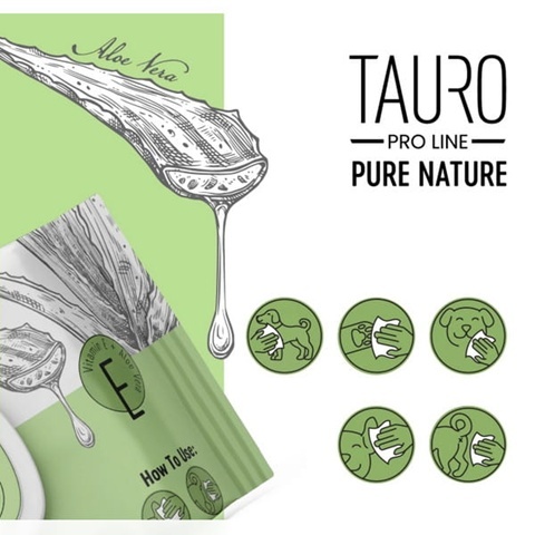 Tauro Pro Line Chusteczki nawilżane z aloesem, 40 sztuk