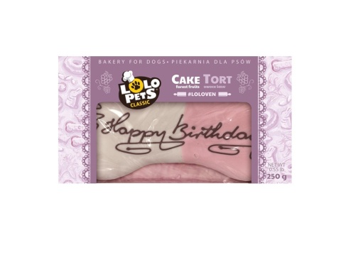 Tort dla psa „Happy Birthday” owoce lasu 250g Lolo Pets