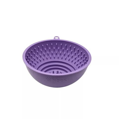 Fiboo - FLIP FIBOOWL FIOLETOWY - dwustronna miska z funkcją maty do lizania 17 cm