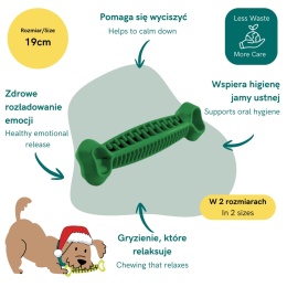 Fiboo Fiboone dental - Gryzak dla Psa 19 cm CIEMNY ZIELONY