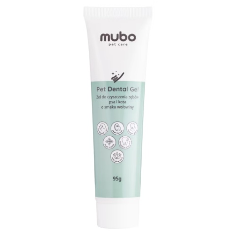 Mubo Pet Dental Gel 95g Żelowa pasta do zębów psa i kota o smaku wołowiny