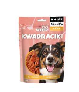 Pan Mięsko Przysmak dla psa Kwadraciki Królik 100g