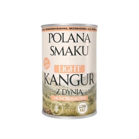 Polana Smaku mokra karma dla dorosłych psów Kangur z dynią LIGHT 400g