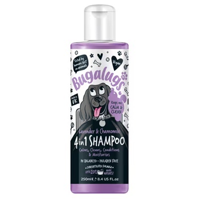 Szampon uspokajający dla psa z lawendą i rumiankiem koncentrat 1:10 250ml Bugalugs 4in1 Dog Shampoo